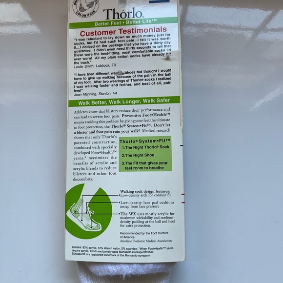 VINTAGE Thorlo Sport Walking Crew Socks -WX 11 - Picture 3 of 7